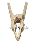 Powerhouse 600A Ground Clamp With Heavy Duty Brass Jaw And Secure Grip For Welding Shipyard Auto Parts High Amperage Earth Clamp showcasing metal jaw and copper wire.