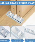 5Pcs Closet Sliding Door Roller Hardware Kit For Wardrobe Doors With Slide Track Replacement Rollers For Top Hung Sliding Doors Compatible With Three Quarters Inch To One And Three Eighths Inch Door Thickness shown with sliding track fixing plate