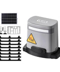 Solar Sliding Gate Opener System With 280W Motor That Powers Gates Up To 65.6 Ft And 1799 Lbs, complete set with solar panel and remotes