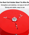 Hella Sturdy Adjustable Wire Spool Dispenser With Heavy Duty Cable Caddy Rack For Pros And Multi Tool Electrical Manager Built From Solid Metal Frame That Slaps In Every Shop, red wire reel coil holder.
