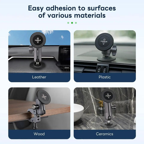 Magnetic Car Phone Holder Base With 1 Inch Ball Head For RAM B Size Mounts shown on leather, plastic, wood, ceramics surfaces