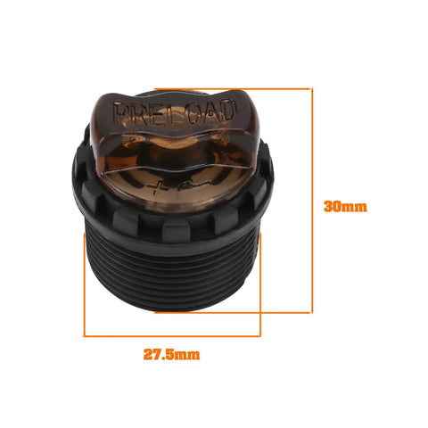2 Pack Bicycle Front Fork Damping Rod Knob Lock Caps, 27.5mm Threads, 30mm Length, Plastic Shock Absorber Knob Caps, compatible with XCR XCM