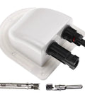 ABS UV Resistant Dual Cable Entry Housing For Solar Projects Waterproof Box With Photovoltaic Connector Ideal For RV Boat Camper Van Weatherproof White Entry Gland
