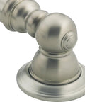 Close-up of mount detail on 30 Inch Brushed Nickel Stainless Steel Bathroom Safety Grab Bar With 1.25 Inch Diameter ADA Compliant Heavy-Duty 500 Lb Support Stud Mounted Or SecureMount Compatible Traditional Design For Stable Shower And Bath Safety.