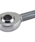 Beefed Up Heat Treated Chromoly Steel Heim Joint Rod End showing one inch bore and threaded end, ideal for racing use.