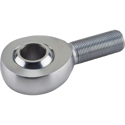 Beefed Up Heat Treated Chromoly Steel Heim Joint Rod End showing one inch bore and threaded end, ideal for racing use.