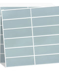 Stacked Airy Blue Peel And Stick Kitchen Backsplash Upgrade With Easy Install Large 12x12 Subway Tile Look No Fuss Realistic Tile Pattern