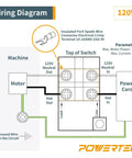 Wiring diagram for Dual Voltage Paddle On/Off Switch 120/230V For Woodworking Machines, showing circuit connections and components
