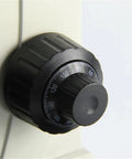 Close-up of adjustment knob on Trinocular Biological Microscope For Middle And High School Students With Photo Capture Capability.