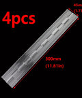 Top Shelf Clear Acrylic Folding Hinges 4 Pack Smooth Piano Wire Style Hardware For Craft Boxes Diy Book Binding, 300mm x 45mm.