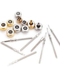 Pro Grade Watch Repair Kit With Stainless Steel Crown And Spring Bars Replacement Parts Set displayed on white background