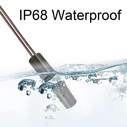 Six Pack Recessed Wired Security Window Gate Contact Sensor Alarm Magnetic Reed Switch Proximity Sensor Near Magnet For Connect Circuit And Away Magnet For Break Circuit Brown Cylindrical, shown submerged in water demonstrating IP68 waterproof capability.
