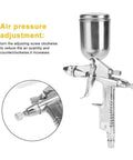 Slick Pro Grade Mini Pneumatic Paint Sprayer With Tough Stainless Steel 0.5mm Nozzle and Wear Resistant Copper Atomizer Cup.