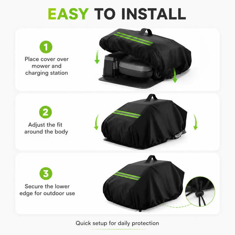 Heavy Duty Robot Lawn Mower Cover Built For Outdoor Garage Storage No Sweat Weatherproof Dock Shelter installation steps overview