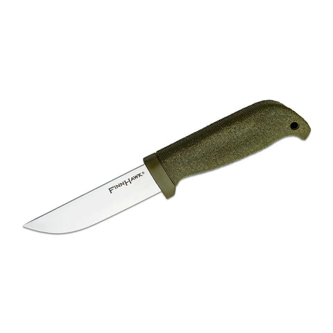 Finn Hawk 4 Inch Fixed Blade Knife with German 4116 Steel and Textured TPR Handle for Outdoor Bushcraft and Game Processing