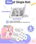 Photo Paper Refills For Kids Instant Print Camera Six Rolls Each 2.2 Inch By 41.66 Ft BPA Free Thermal Paper No Toner Required For Easy DIY Photo Printing And Craft Projects, 6 rolls