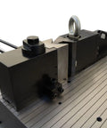 Hydraulic mechanism of Shop Ready 40 Ton Hydraulic Horizontal Metal Bender With 3HP 220V Motor Includes Flat Steel Vee And 2 Inch Pipe Tube Combo Die Set