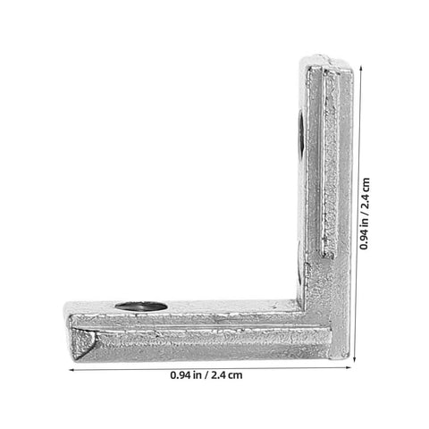 Slick Heavy Duty 2020 Series L Shaped Corner Brackets For Dead Simple Aluminum T Slot Assembly, size 0.94 in.