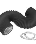 4 Inch Dryer Vent Hose Flexible Insulated Air Ducting With PVC Aluminum Foil Outer Layer 8 Feet Long Includes 2 Clamps Easy Install