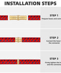 Installation steps for 20 Piece Brass Hose Barb Fitting Set 1/4 5/16 3/8 1/2 Inch Barb Adapters For Air Water Fuel Oil Hoses