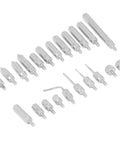 Threaded Point Tip Set For Dial Indicators, 22Pcs Carbide Probe End Tips With Storage Case shown in metallic finish