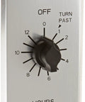 In-Wall Spring-Wound Twist Timer With A Commercial Style Metal Plate 12 Hour Auto Shutoff For Motors And Lights No-Fuss Manual Dial