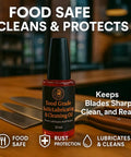 Premium Knife Pivot Lube Oil For Folding Knives And Tools With Food Safe Formula Reduces Friction And Wear 20ml Bottle on table