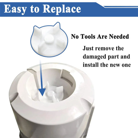 4 Pack Motor Couplers For Eco Twin Eco Plus And Blue Leaf Mixers Replacement Parts To Fix Worn Or Broken Couplers Easy Fit Durable Build Save Cash And Keep Your Kitchen Mixer Running Smoothly white plastic motor coupler close-up