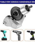 Heavy Duty Electric Drill Plate Cutter For Sheet Metal Cutting With Adapter Capable Of Cutting Aluminum Steel Copper And Iron In One Handy Tool