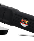 Pneumatic Oscillating Multi Tool Kit With Scraper Sander And Cutter Pro Grip Handle featuring triangular sander pad, black ergonomic design.