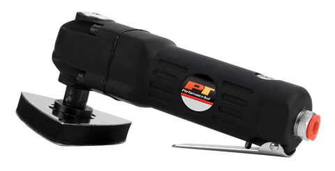 Pneumatic Oscillating Multi Tool Kit With Scraper Sander And Cutter Pro Grip Handle featuring triangular sander pad, black ergonomic design.