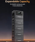 Stack of Go To Portable Power Station P280 with 2800W Peak 2048Wh LiFePO4 Battery expandable to 10kWh, five units shown