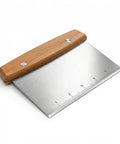 Heavy Duty Stainless Steel Dough Cutter And Bench Scraper Kitchen Essential For Nailing Cookie Dough Pastry Pie Crusts with wooden handle.