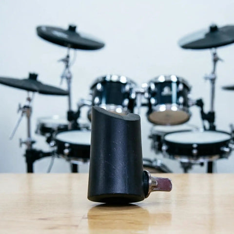Sturdy Metal Electronic Cymbals Holder And Arm Bracket Mount For Drum Set Plus Percussion Positioner Rotation Stopper Easy Install No Tools Needed - close-up view of the holder.