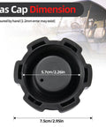Manual Vent Gas Cap For Old Style Portable Boat Gas Tanks With Twist Valve For Adjustable Venting 621501-10 Replacement Cap Black showing dimensions