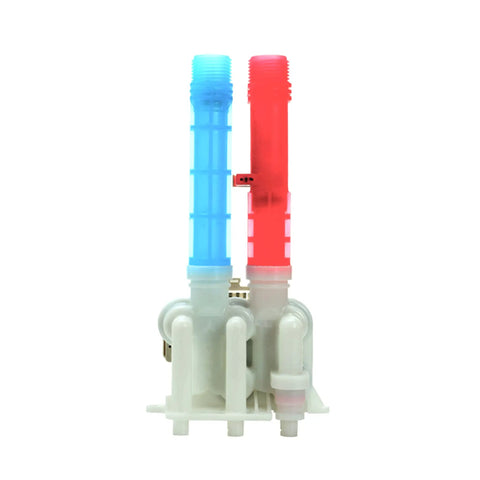 Water Inlet Valve Assembly For Washing Machines OEM 5304528029 Fits Various Models Easy DIY Install Replacement For Washer Leaks No Water Supply Issues Durable OEM Quality Part with pink and blue connections