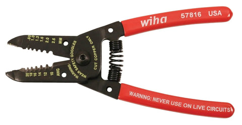 Classic Grip Wire Strippers And Cutters 6.0 Inches For 10-20 AWG Wire, High Carbon Steel Construction With Red Synthetic Handles