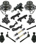 Premium 17 Piece Steering And Suspension Overhaul Kit Dropping In Easy On Your 4WD Chevy Tahoe featuring ball joints and tie rod ends.