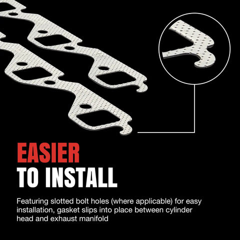 Exhaust Manifold Gasket Set For Chevrolet K1500 Durable Replacement Kit With Premium Seals Heat Resistant Gaskets And Easy Install Keeps Exhaust Leaks At Bay For Classic Chevy Trucks, slotted bolt holes