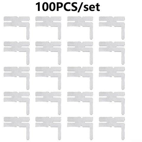 100 Pieces Nickel Plated Steel Welding Sheets 25x18mm for battery pack spot welds in 100PCS set arrangement