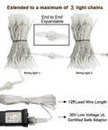 304 LED Curtain Lights Outdoor 9.8Ft By 9.8Ft With 8 Modes Plug In Connectable Fairy String Lights For Bedroom Dorm Backdrop