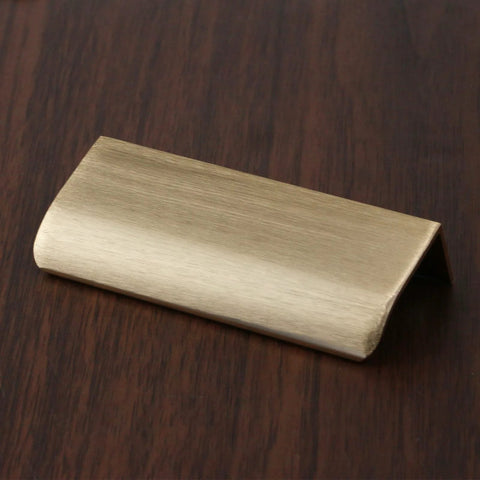 4 Pack Concealed Edge Pull Handles in Champagne Finish Aluminum Alloy Finger Pull Cabinet Handles for Kitchen 92mm