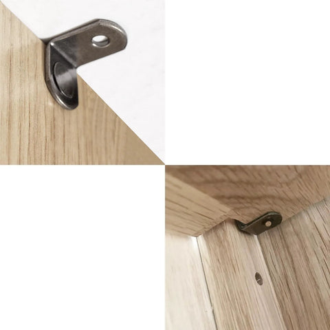 5mm L Shaped Shelf Pins For Wood Shelving 8.2mm Pin Length Cabinet Support Pins installed on wooden bookshelf
