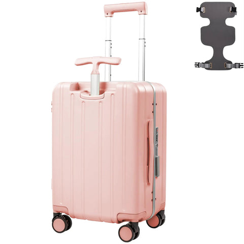 20 Inch Ride On Luggage For Kids And Adults With Safe Seat, Hardside Carry On Case, 360 Degree Silent Spinner Wheels, TSA Lock