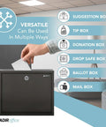 Heavy Duty Wall Mount Deposit Box With Lock And Slot For Payments And Checks, shown as versatile multipurpose drop box.