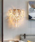 Drip Up Your Wall Decor Game With This Modern Crystal Wall Sconce Featuring A Solid Metal Build And Versatile E14 Socket, elegant crystal design.