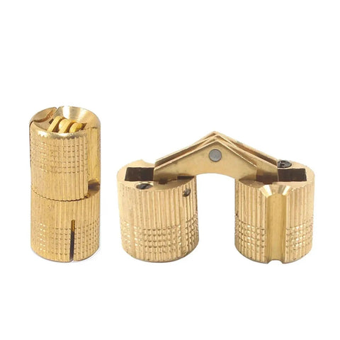 Retro Brass Hidden Barrel Hinge For Cabinets And Jewelry Boxes Concealed 180 Degree Silent Cabinet Hardware