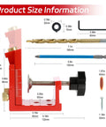 Product size information for Heavy Duty Aluminum Adjustable Pocket Hole Jig Kit With Laser Engraved Inch And Metric Scales.