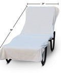 Spa Quality Pool Lounge Chair Cover Fitted 90 Inch By 29 Inch Solid Terry Cloth 100 Percent Ring Spun Turkish Cotton Soft Absorbent White OEKO-TEX Certified Premium Resort Grade Beach Chair Cover For Hotel Spa Vibes And Poolside Chill on chair