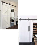 Installed pack of 2 black barn door handles sliding pull handles for cabinets and drawers high performance kitchen hardware